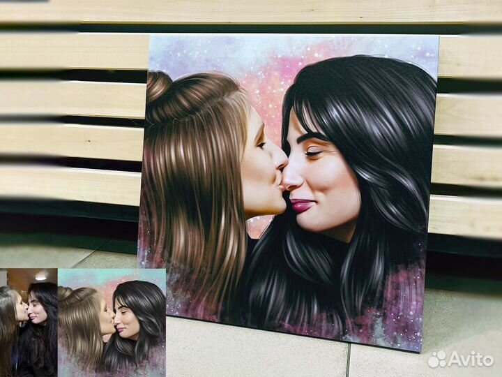 Портрет по фото на холсте