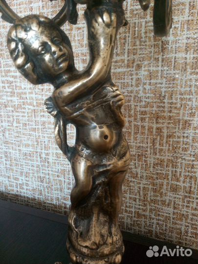 Старинный канделябр-подсвечник 19 век