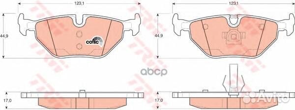 Колодки тормозные дисковые зад GDB1344 TRW