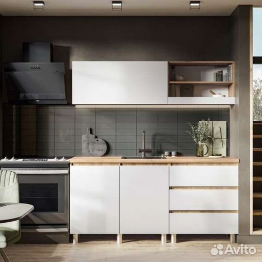 Кухня Хелен 1,7м (50) белый/дуб крафт золото