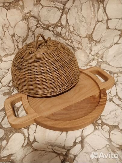 Плетеная хлебница из бумажной лозы