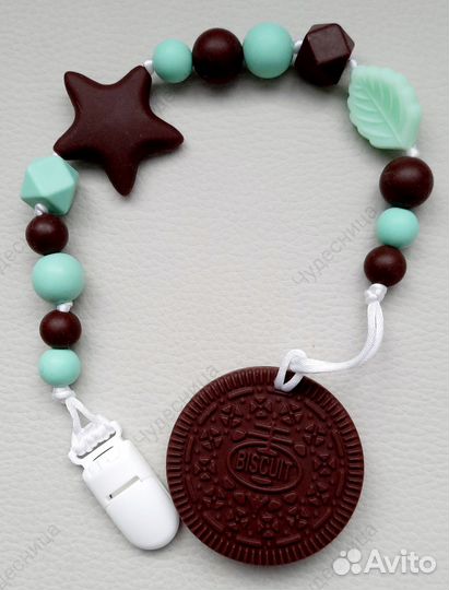 Держатель для пустышки с прорезывателем,грызунок