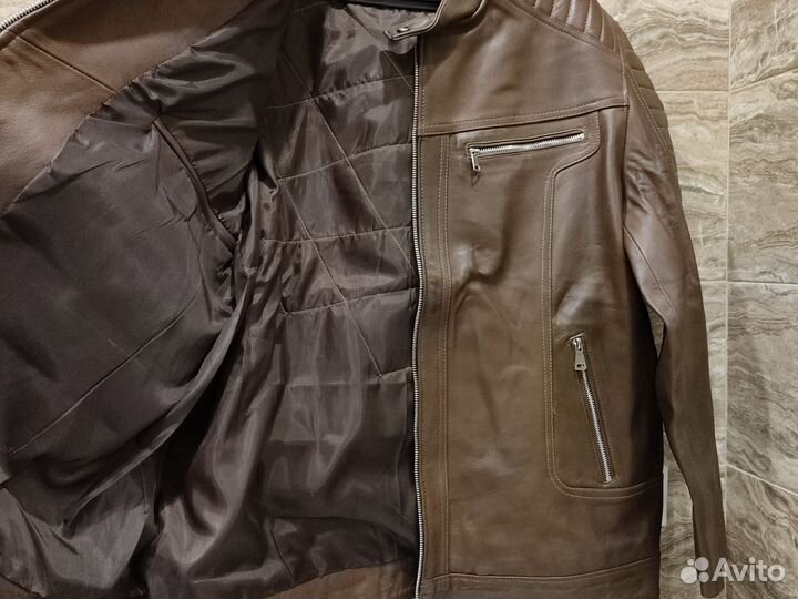 Кожаная куртка новая xxxl