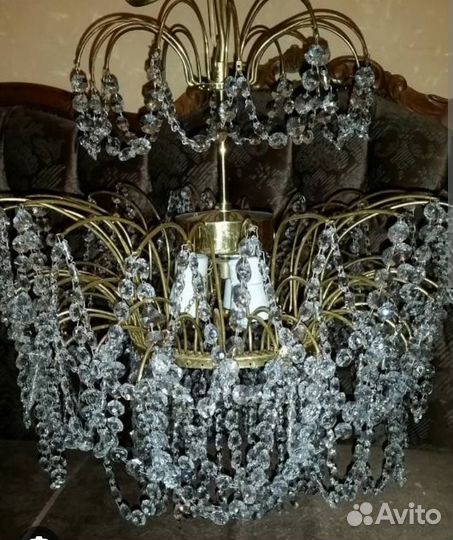 Люстра хрустальная богемия Чехия винтаж