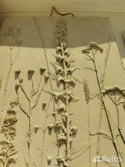 Гипсовое панно барельеф ботанический