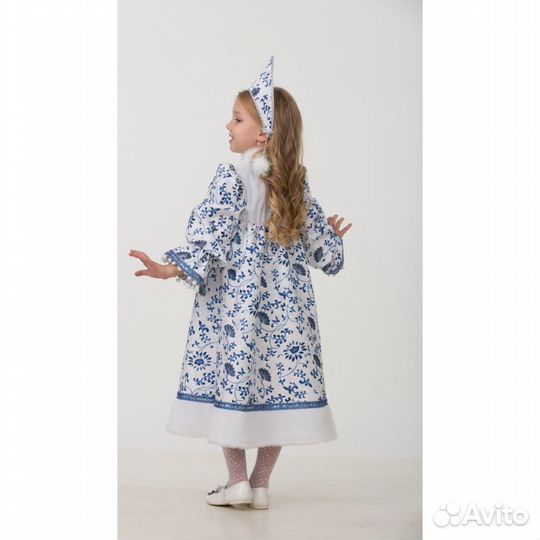 Карнавальный костюм Снегурочки 110 (зима,снежинка)