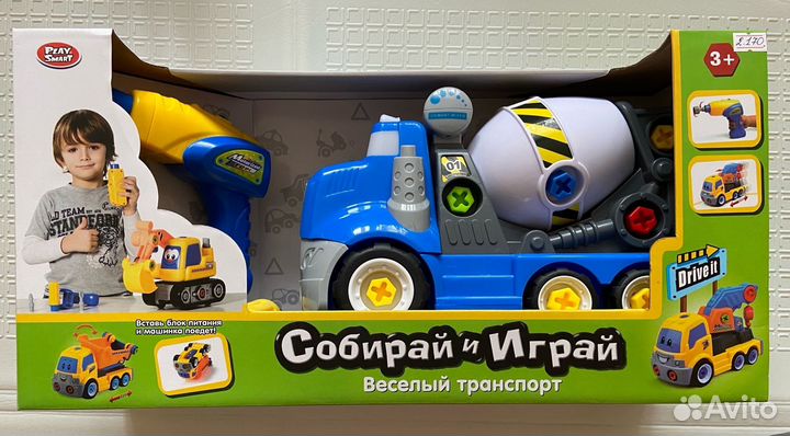 Конструктор Собирай и играй, веселый транспорт