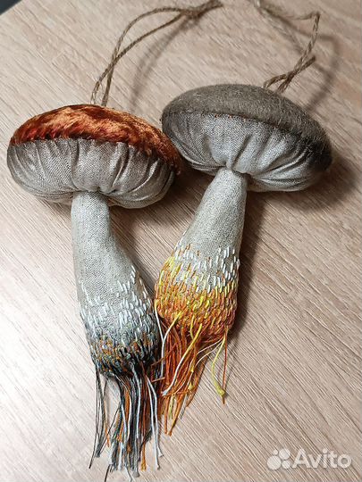 Грибы ёлочные игрушки ручной работы