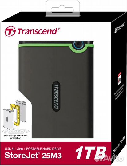 Внешний диск HDD Transcend StoreJet 25С3N 1 тв