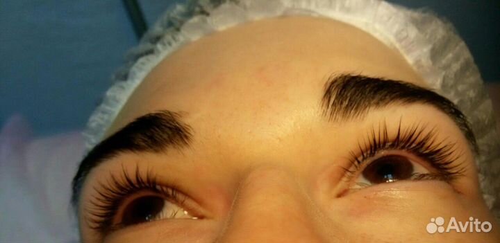 Вельвет ресниц +художественное оформление бровей в