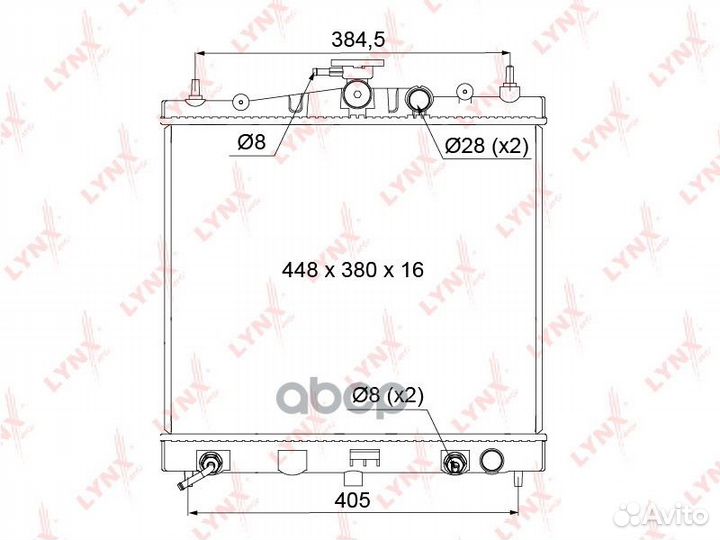 Радиатор охлаждения паяный AT RB1102 lynxauto