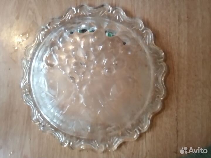 Салатница и блюдо цветное толстое стекло