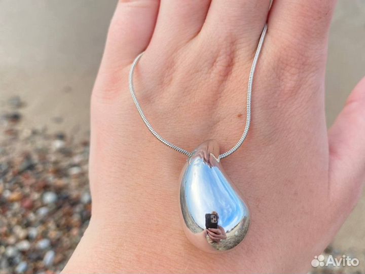 Серьги капли и кулон капля под Bottega Veneta