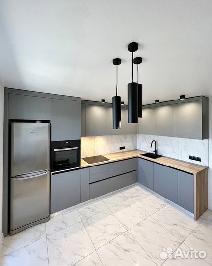 Кухня серая матовая от производителя