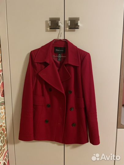 Полупальто осень весна красное б/у размер S