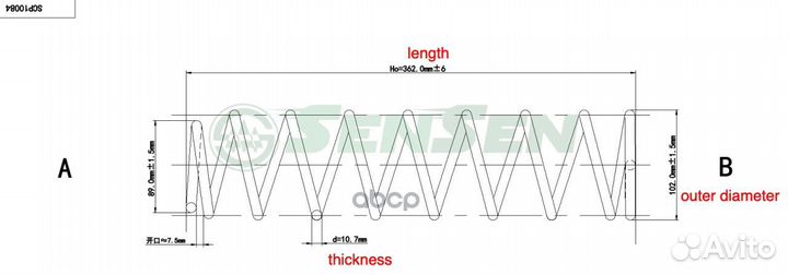 Пружинаподвескизадняяmitsubishilancerixседан03