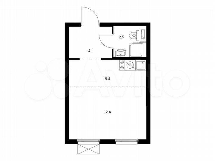 Квартира-студия, 25,4 м², 6/24 эт.