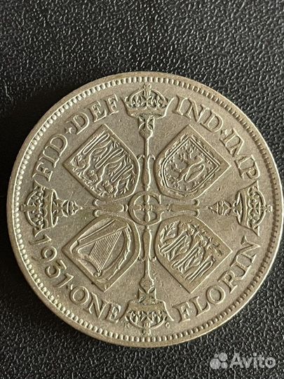 2 шиллинга 1 флорин 1931 (серебро 500)