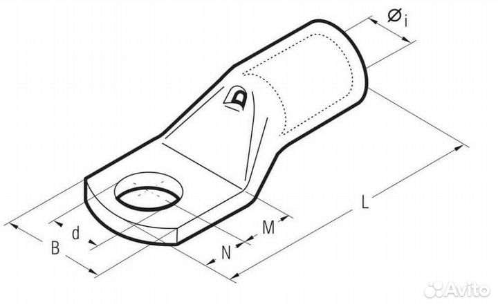 4шт. Наконечник медный луженый А24-М10 120-10mm