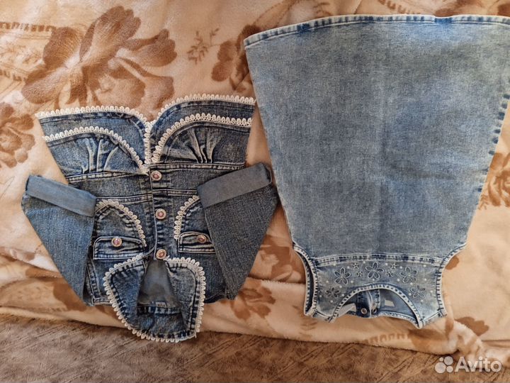 Джинсовый костюм для девочки 98-102