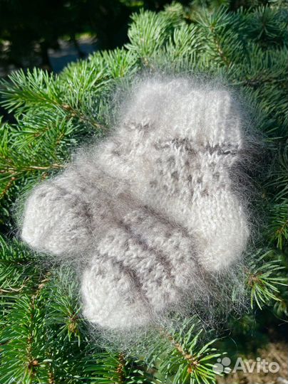 Теплые детские носки из козьего пуха Ручная работа