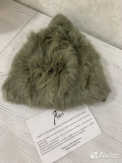 Шапочка из меха кролика. Новая