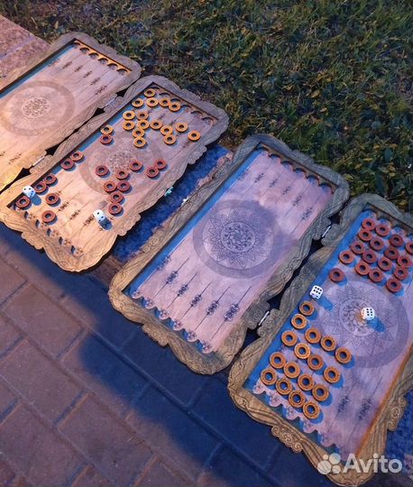 Нарды с игровым стеклянным полем