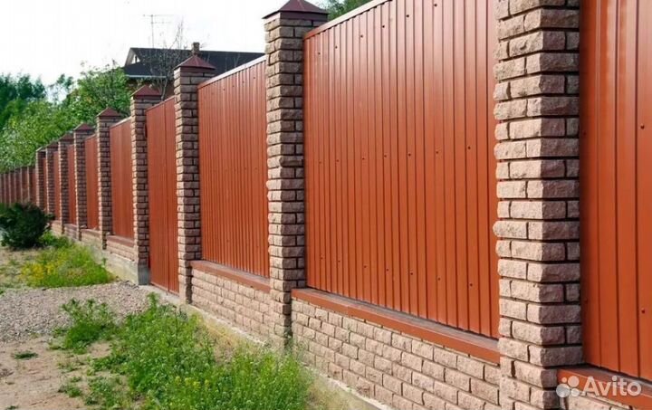 Забор из профнастила цена за метр работа по догово