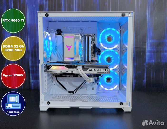 Игровая система AMD5700X-RTX4060Ti-32DDR4-NET0-A520