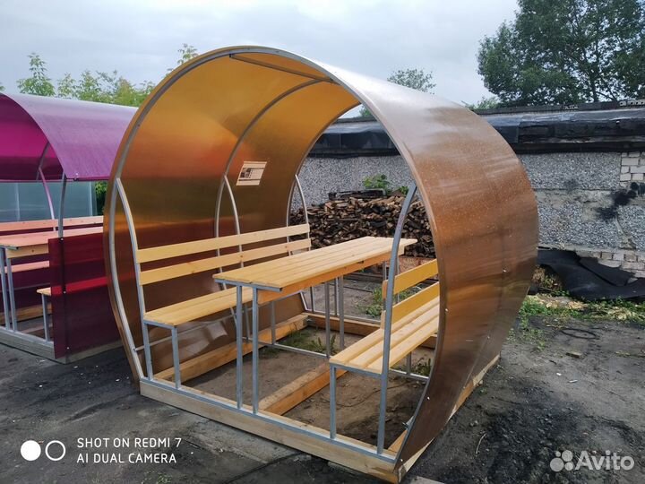 Оцинкованная беседка с поликарбонатом