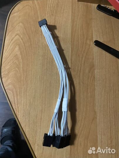 12vhpwr кабель угловой белый в оплетке для 4090