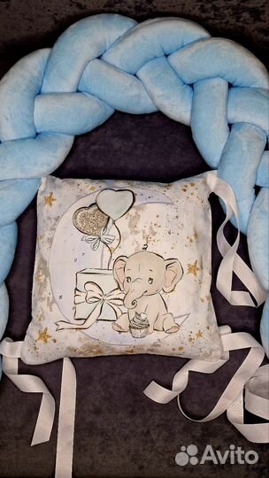 Бортики в детскую кроватку новые и косичка