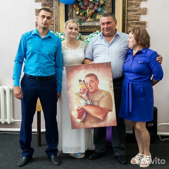 Ангарск. Портрет по фото на холсте