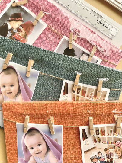 Фоторамка коллаж с прищепками