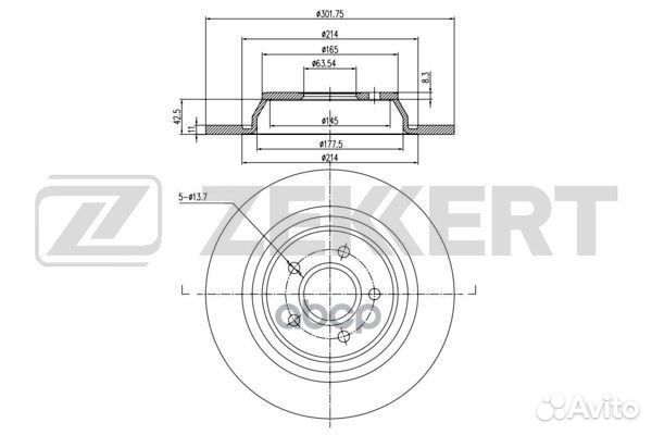 Диск торм. зад. Ford Mondeo V 14- bs-6341 Zekkert