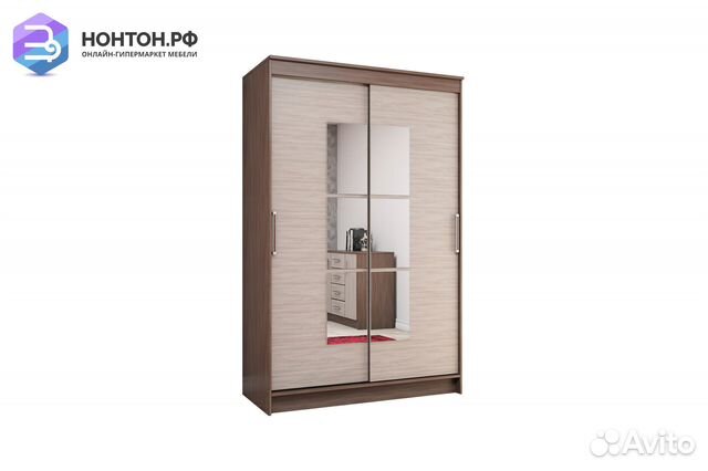 Шкаф-купе Элегант 1 ясень шимо темный / ясень шимо