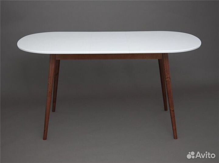 Стол овальный Алиса-1200 белый темный раздвижной