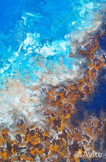 Картина морской пейзаж Абстракйция в голубых тонах