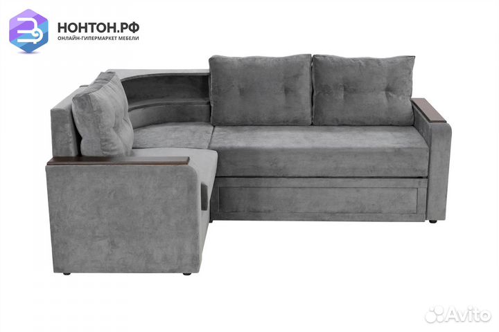 Диван угловой дельфин Чарли серый