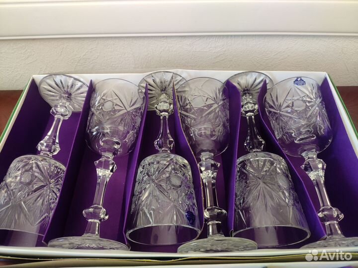 Хрустальные фужеры гусь хрустальный,рюмки новое