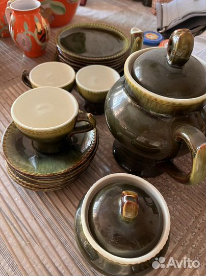 Сервиз чайный-кофейный зеленый зик конаково