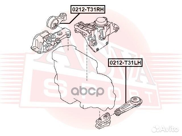 Подушка двигателя прав 0212T31RH asva