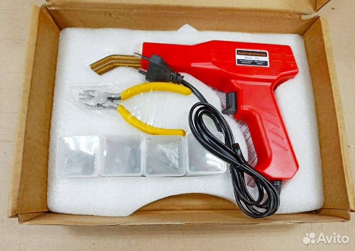 Пистолет паяльный для пластика со скобами новый