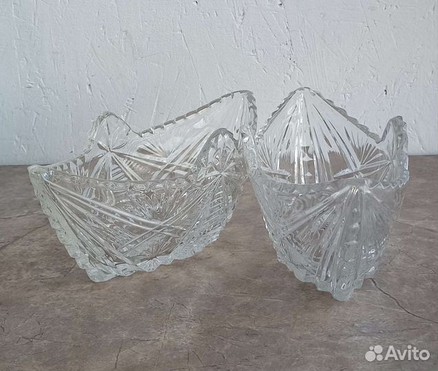 Хрустальная ваза ладья СССР