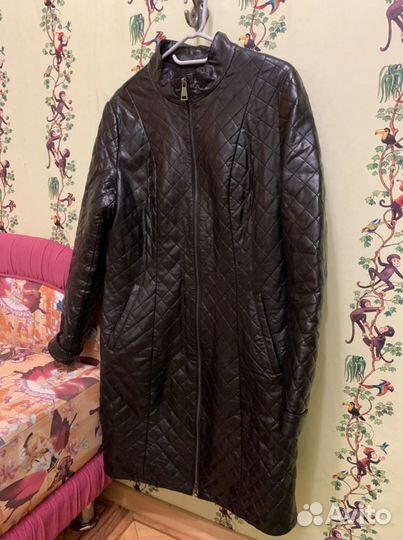 Плащ женский деми экокожа