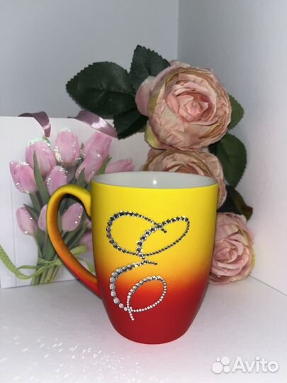 Кружка подарочная со стразами