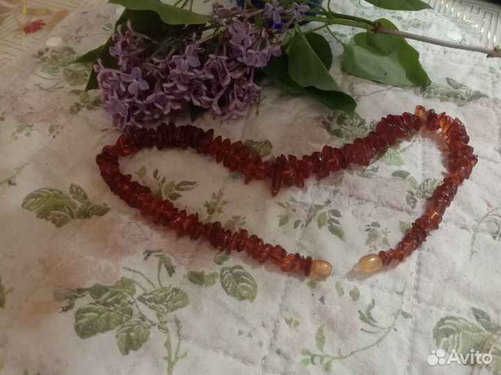 Бусы из натурального янтаря времён СССР