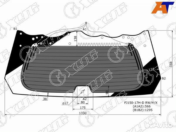 Стекло заднее toyota land cruiser prado 120