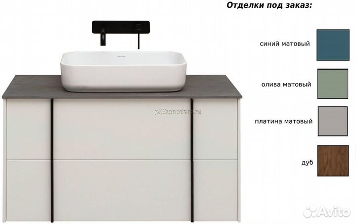 Allen Brau Reality 1.32007.CGM Тумба с раковиной, олива матовая