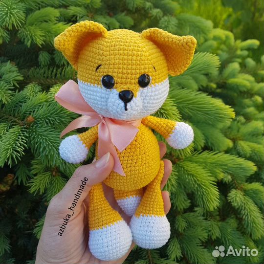 Вязаная игрушка зайка, мишка, панда, единорог